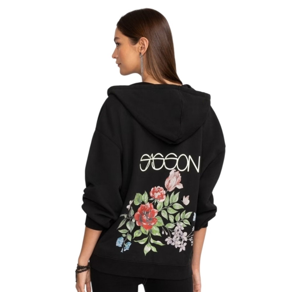 NWT Johnny Was X Sasson Retro Collab Zip Up Hoodie Medium